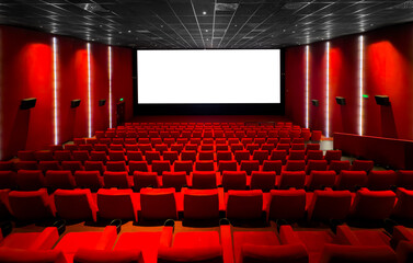 Fototapeta premium Empty Movie Theater With Seats and Screen
