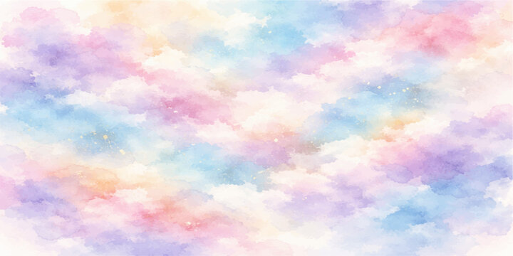 Abstract colorful sky with clouds and sunlight