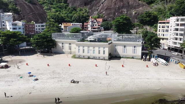 Urca Beach In Rio De Janeiro Brazil. Turquoise Ocean Waves Gently Crashing On Tropical Beach. Paradise Landscape Peaceful Wanderlust. Paradise Coast. Rio de Janeiro Brazil.