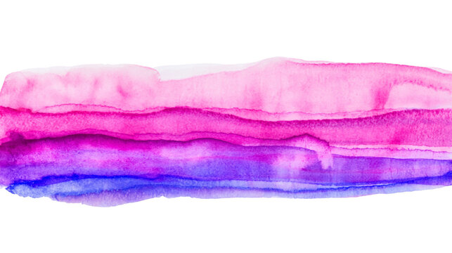 Horizontal watercolor gradient from pink to purple on a white background.