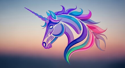 Fototapeta premium Stylized unicorn illustration