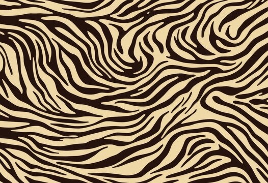 Wavy zebra print texture in beige and black