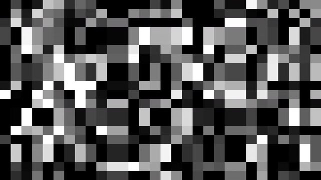 An enigmatic grayscale grid constantly shifts and changes its blocky pixel patterns, effectively creating a mesmerizing visual effect that looks exactly like some heavily blur censored secret records