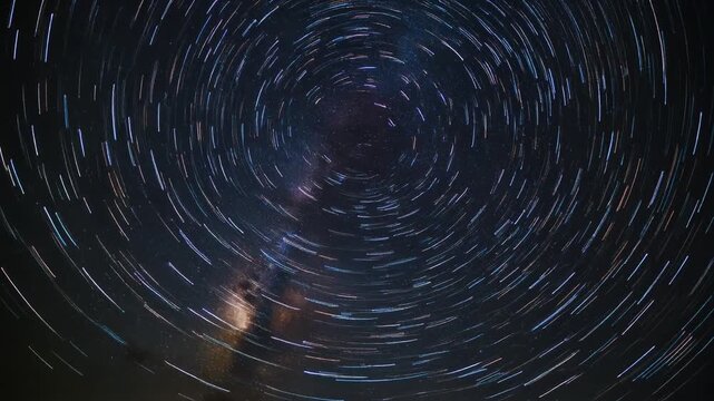 星空が回転するタイムラプス風動画
