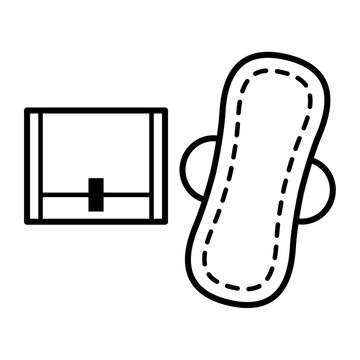 生理用品　ナプキンのアイコン_ベクターイラスト
