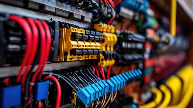 Industrial Electrical Panel Wiring Systems With Detailed Components and Connections