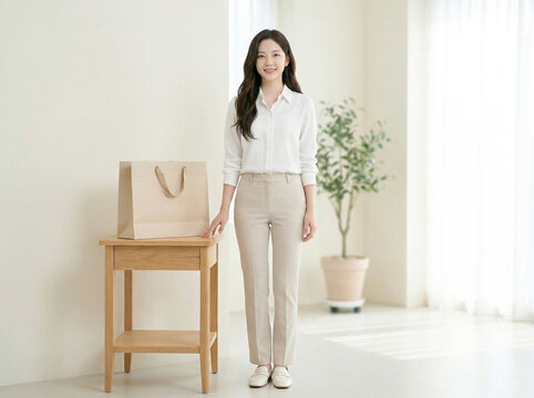 여성 쇼핑 포트레이트 라이프스타일 Woman Shopping Portrait Lifestyle