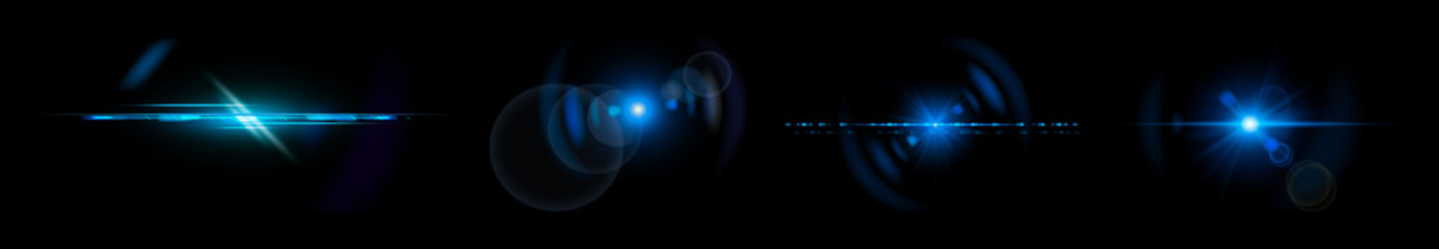 Abstract blue light flares