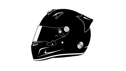 Fototapeta premium Black Motorcycle Racing Safety Helmet.