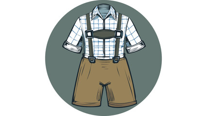 Obraz premium Traditional male outfit with suspenders shorts and shirt representing cultural clothing and heritage fashion vector