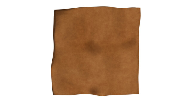 Old Vintage Parchment Paper with Wavy Edges and Grungy Texture, Antique Brown Blank Sheet Isolated on Transparent Background