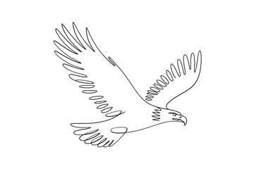 Obraz premium Elegant one line drawing of a bird in flight showcasing minimal artistry