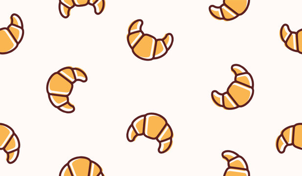 Croissant pattern background vector design