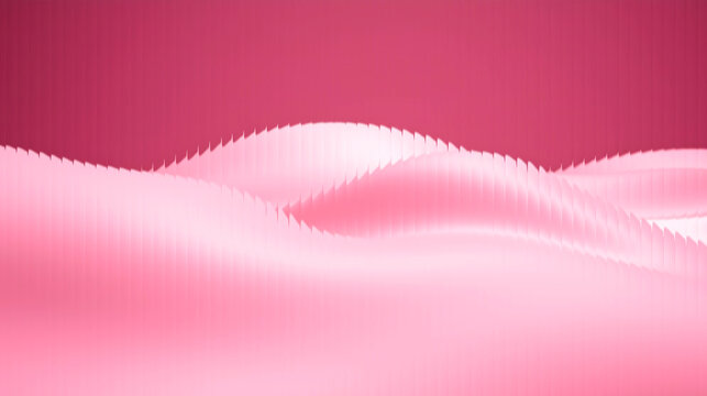 A vibrant pink abstract landscape with smooth waves and a gradient background