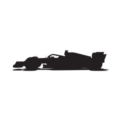 Obraz premium A black silhouette of a formula one racing car on a white background