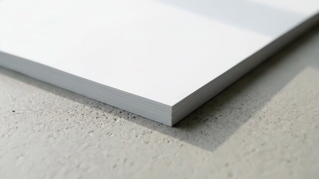 A clean white A4 paper mockup resting on a neutral isolated background in a minimal product composition, empty document layout suited for leaflet and stationery design presentations, soft studio