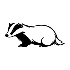 Logotipo con dibujo minimalista con líneas de un tejón visto de perfil  © teracreonte