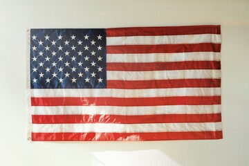 Obraz premium American flag with stars and stripes. US elections. Stars and stripes symbolize the United States. Patriotic American flag display. 2024 US elections, voting democracy.