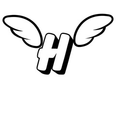 Fototapeta premium alphabet H vector illustration