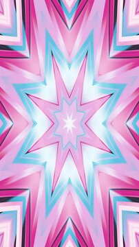 Kaleidoscopic retro loop background.Abstract colorful geometric pattern.Fractal vertical seamless looping art