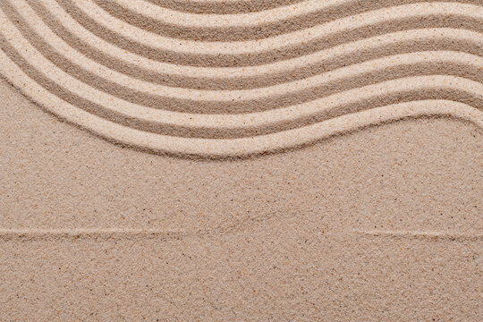Zen garden sand pattern