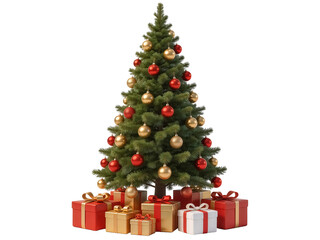 Obraz premium Decorated Christmas Tree with Gift Boxes