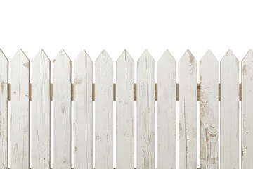 Obraz premium White picket fence boundary on transparent background representing privacy, security, and residential living
