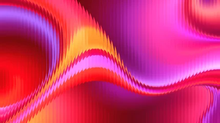 Fototapeten Pink A vibrant pink abstract landscape with smooth waves and a gradient background  © Bibi