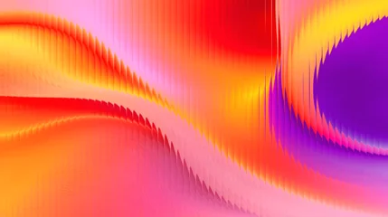 Fototapeten Rot A vibrant pink abstract landscape with smooth waves and a gradient background  © Bibi
