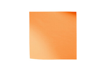 Fototapeta premium Blank orange sticky note with a curved top corner, providing copy space for messages or reminders. Isolated with transparency