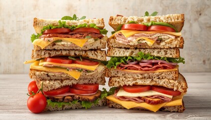 Fototapeta premium A pile of tasty sandwiches