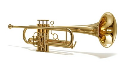 Obraz premium Brass instrument against a white backdrop