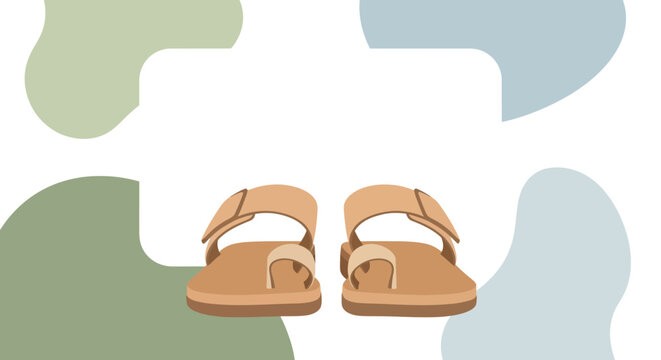 Tan Leather Sandals with Strap and Buckle.
