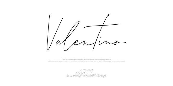 Valentino, signature Font Calligraphy Logotype Script Brush Font Type Font lettering handwritten
