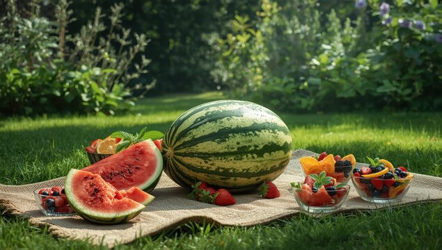 Summer's popular sweet fruit, watermelon, is often enjoyed fresh in fruit salads.