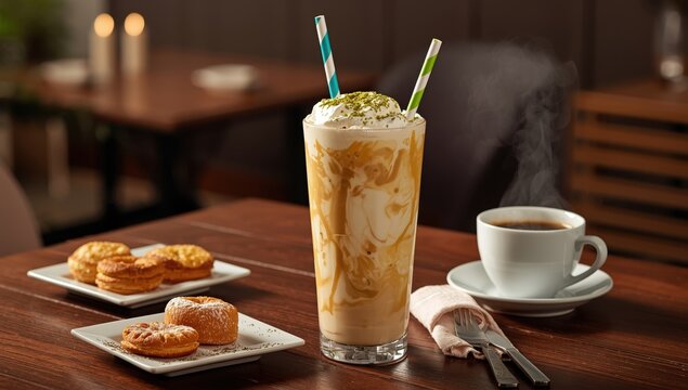 Thai milk tea with ice and cheese.
