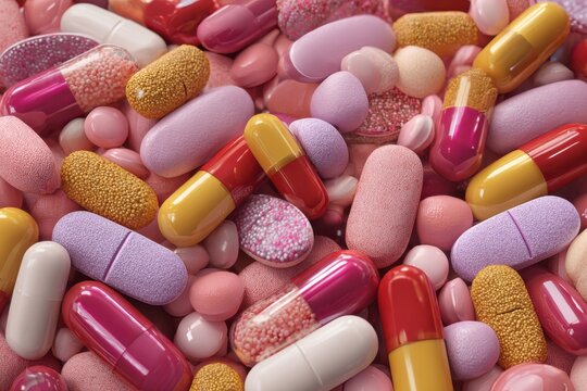 Colorful Pharmaceutical Pills on White Surface