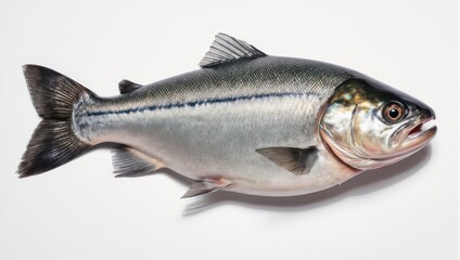 Obraz premium Freshwater Silver Carp - A Close-Up of a Silver-Colored Fish.