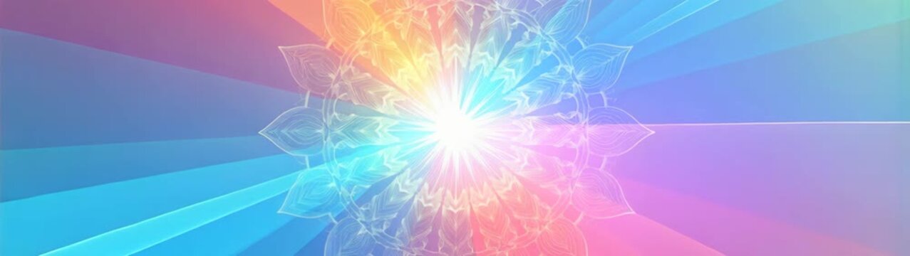 Spiritual Awakening And Inner Peace Abstract Background With Rainbow.
