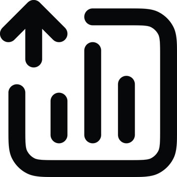 Modern icon depicting an upward cloud syncing or transferring data