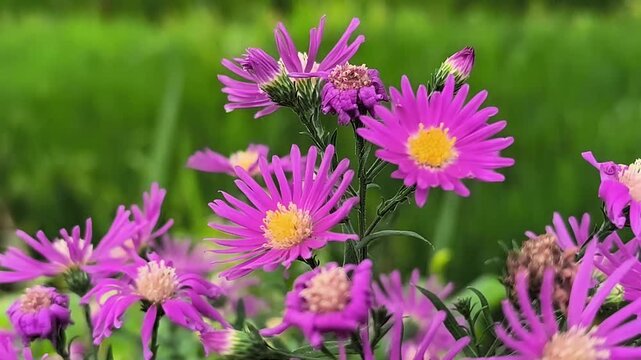 close-up video, Aster flower or Aster amellus
