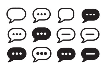 Obraz premium Chat and message bubble vector icons set. talk, speech, and comment box outline and filled symbols.