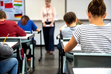 Students focused classroom learning