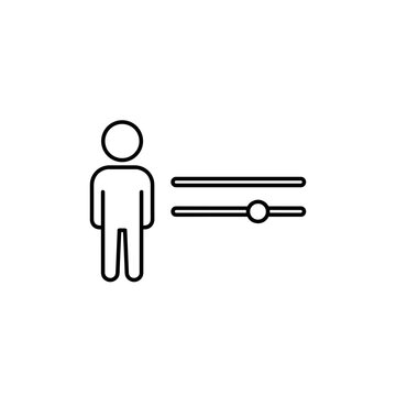 Person with adjustment slider icon, personalization and user settings control concept isolated on transparent background