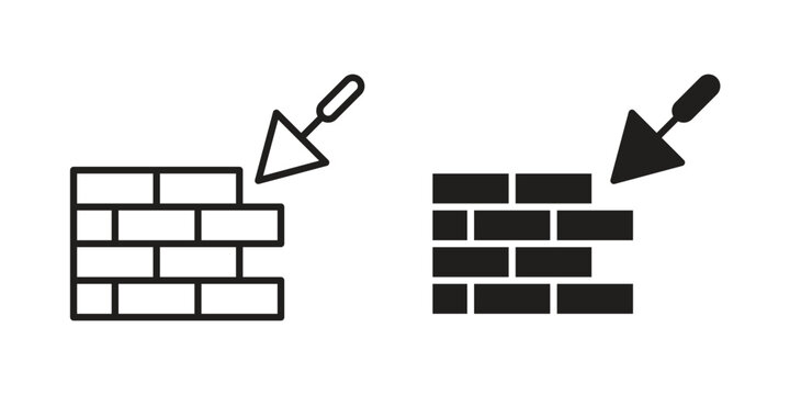 Brickwork icon design vector. Flat and line vector Icon Design