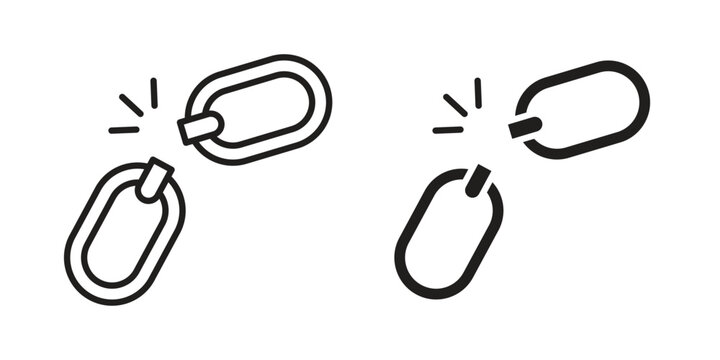 Broken link icon design vector. Flat and line vector Icon Design