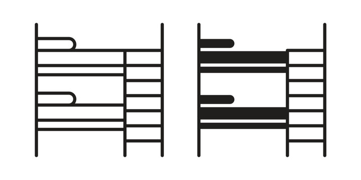 Bunk bed icon design vector. Flat and line vector Icon Design
