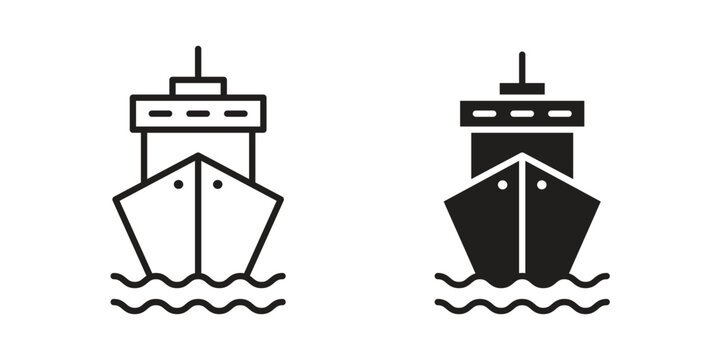 Cargo Ship icon design vector. Flat and line vector Icon Design