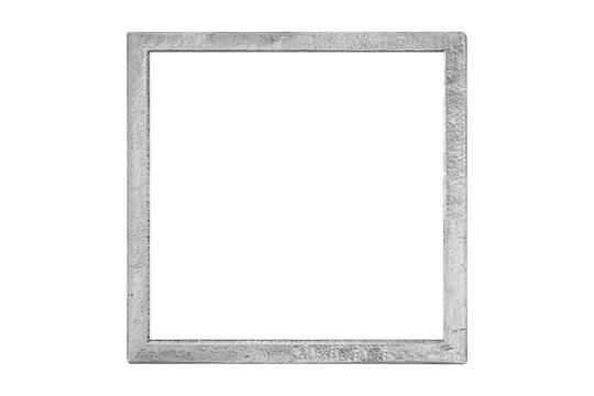 Gray square metal frame is isolated