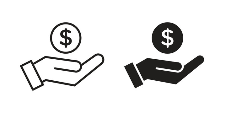 Commission icon design vector. Flat and line vector Icon Design